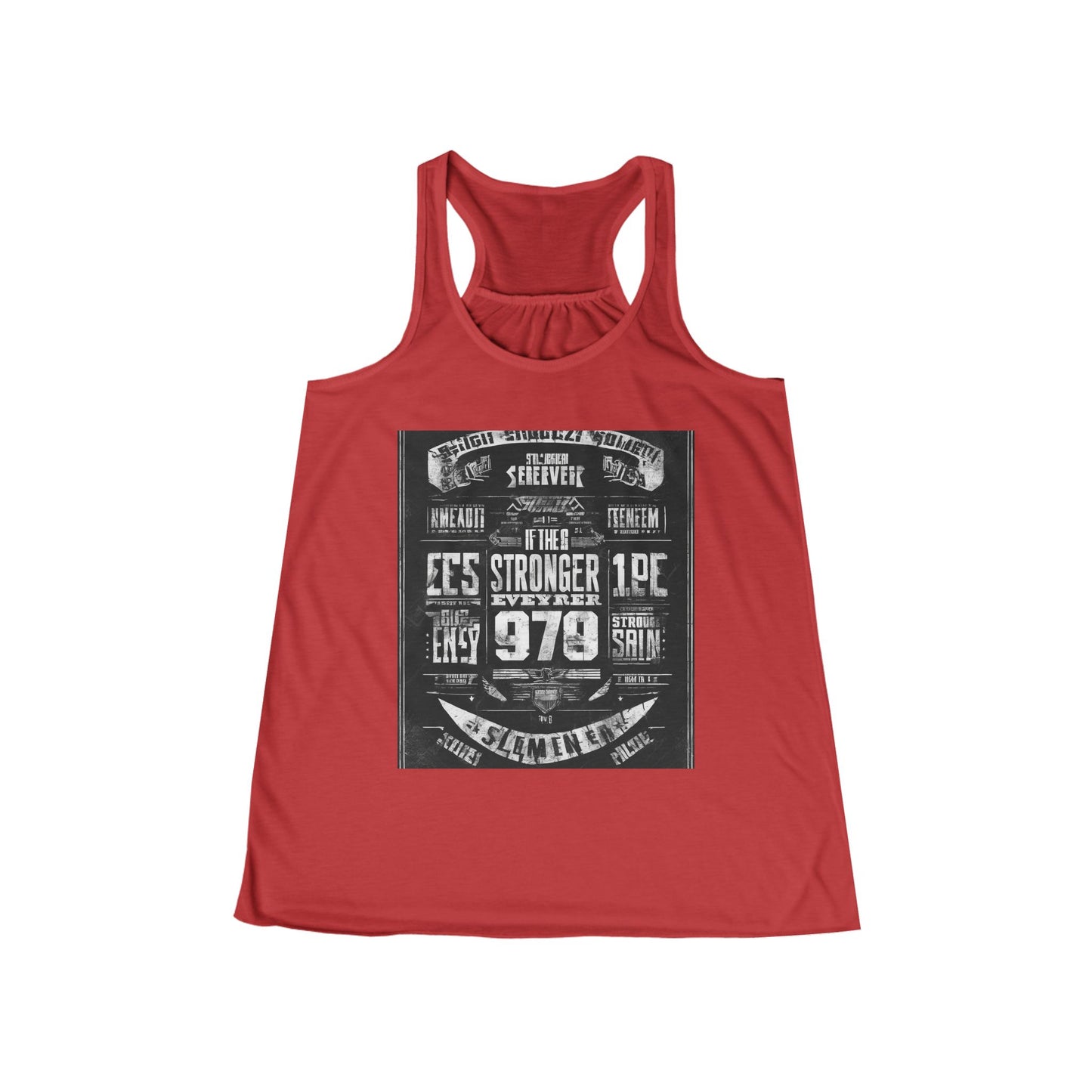 boostlete-rise-grind-type-stronger-every-rep-big-blueprint-0153 — Women's Flowy Racerback Tank (B+C 8800)