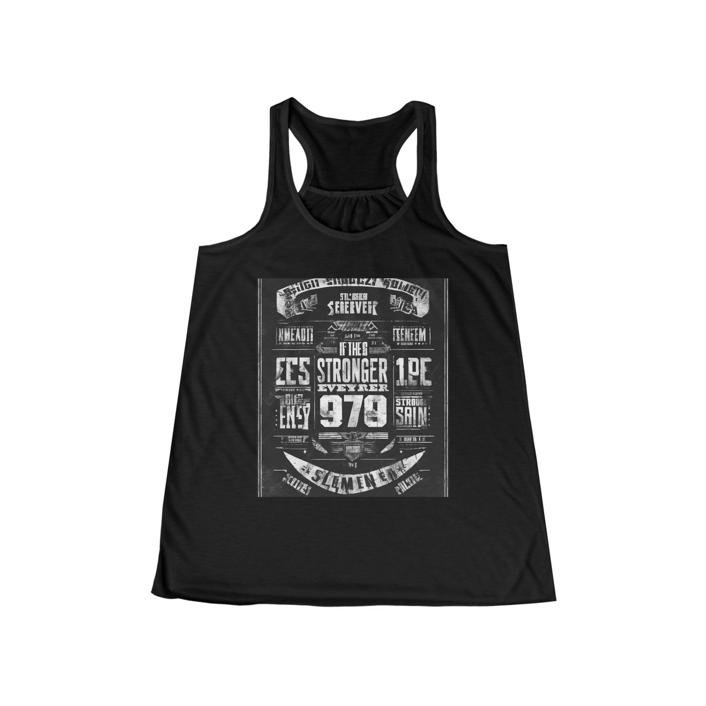 boostlete-rise-grind-type-stronger-every-rep-big-blueprint-0153 — Women's Flowy Racerback Tank (B+C 8800)