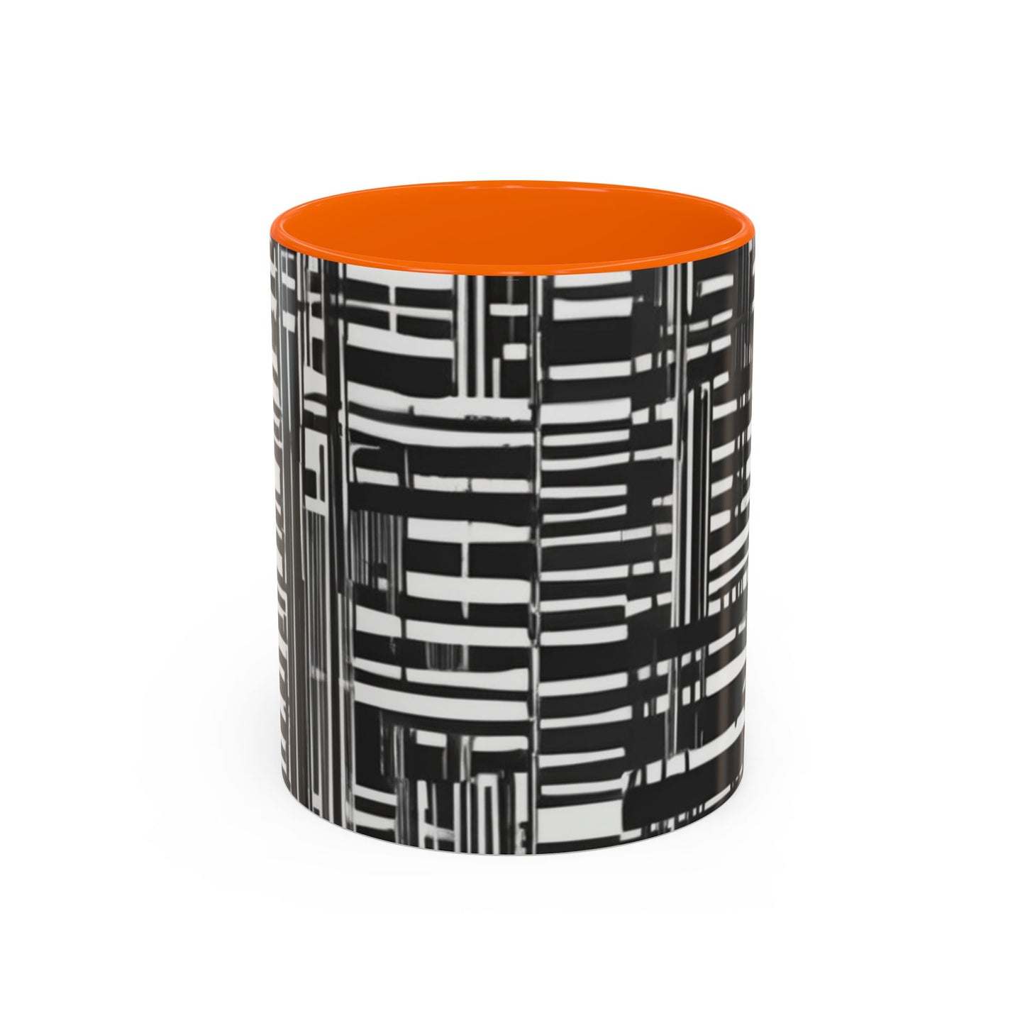 boostlete-iron-intent-pattern-barcode-line-art-0599 — Accent Mug 11/15oz