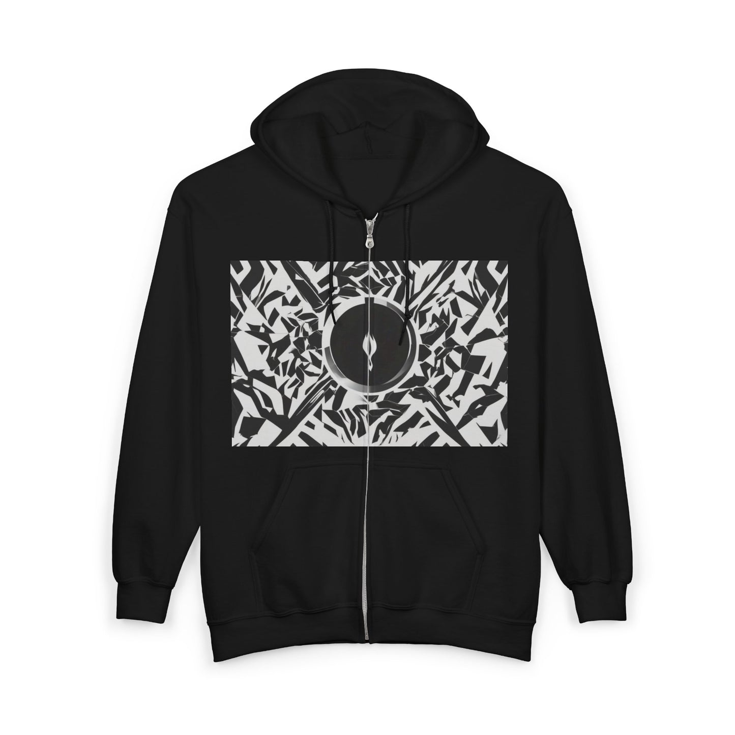 boostlete-am-crew-icon-flame-matte-geometric-0286 — Unisex Heavy Blend Full-Zip Hooded Sweatshirt