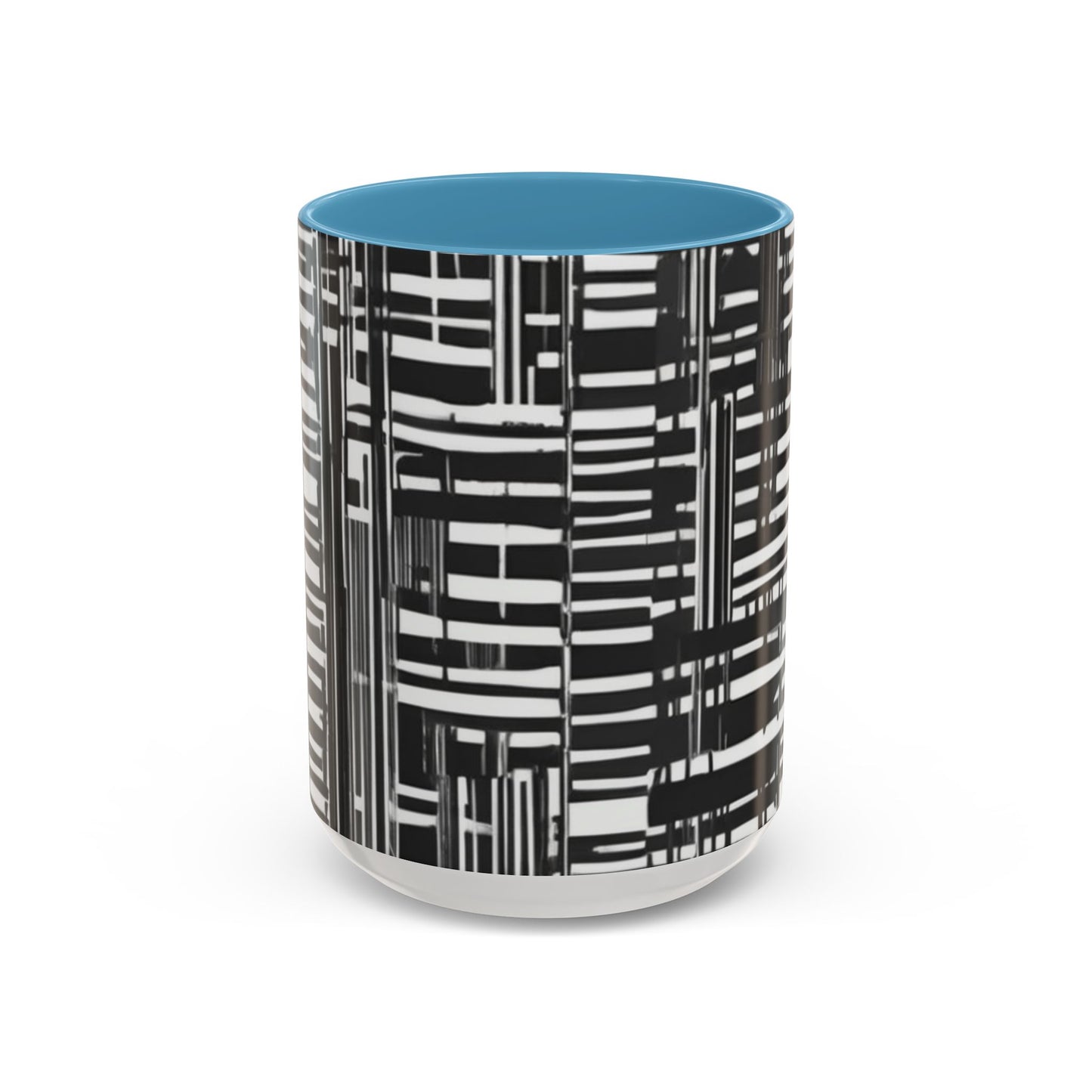boostlete-iron-intent-pattern-barcode-line-art-0599 — Accent Mug 11/15oz