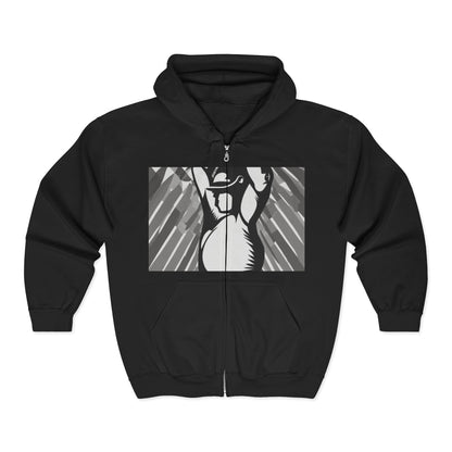 boostlete-iron-intent-scene-kettlebell-grainy-modern-0276 — Unisex Heavy Blend Full-Zip Hooded Sweatshirt