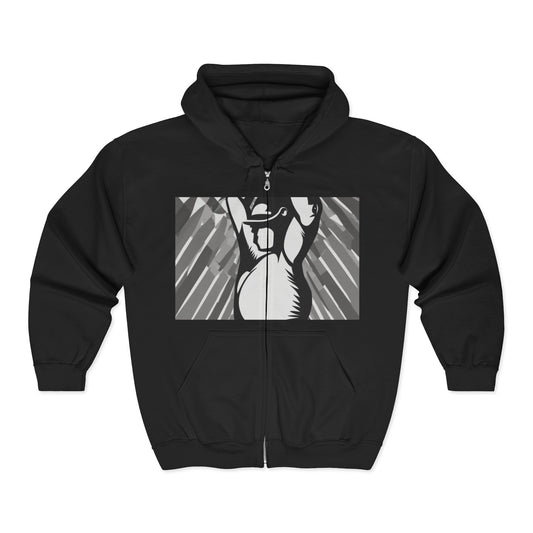 boostlete-iron-intent-scene-kettlebell-grainy-modern-0276 — Unisex Heavy Blend Full-Zip Hooded Sweatshirt