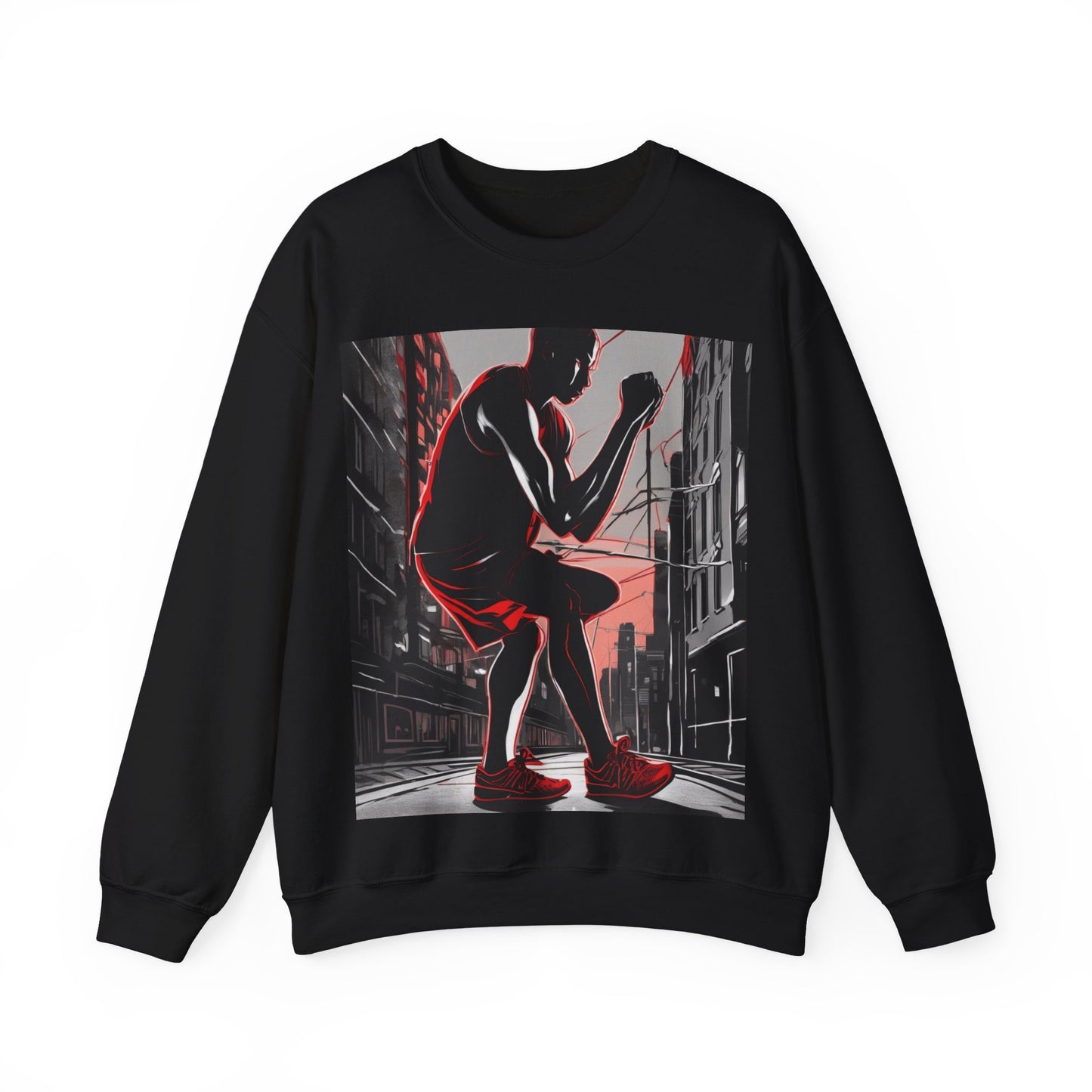 boostlete-am-crew-scene-runner-high-retro-0268 — Unisex Heavy Blend Crewneck Sweatshirt (Gildan)