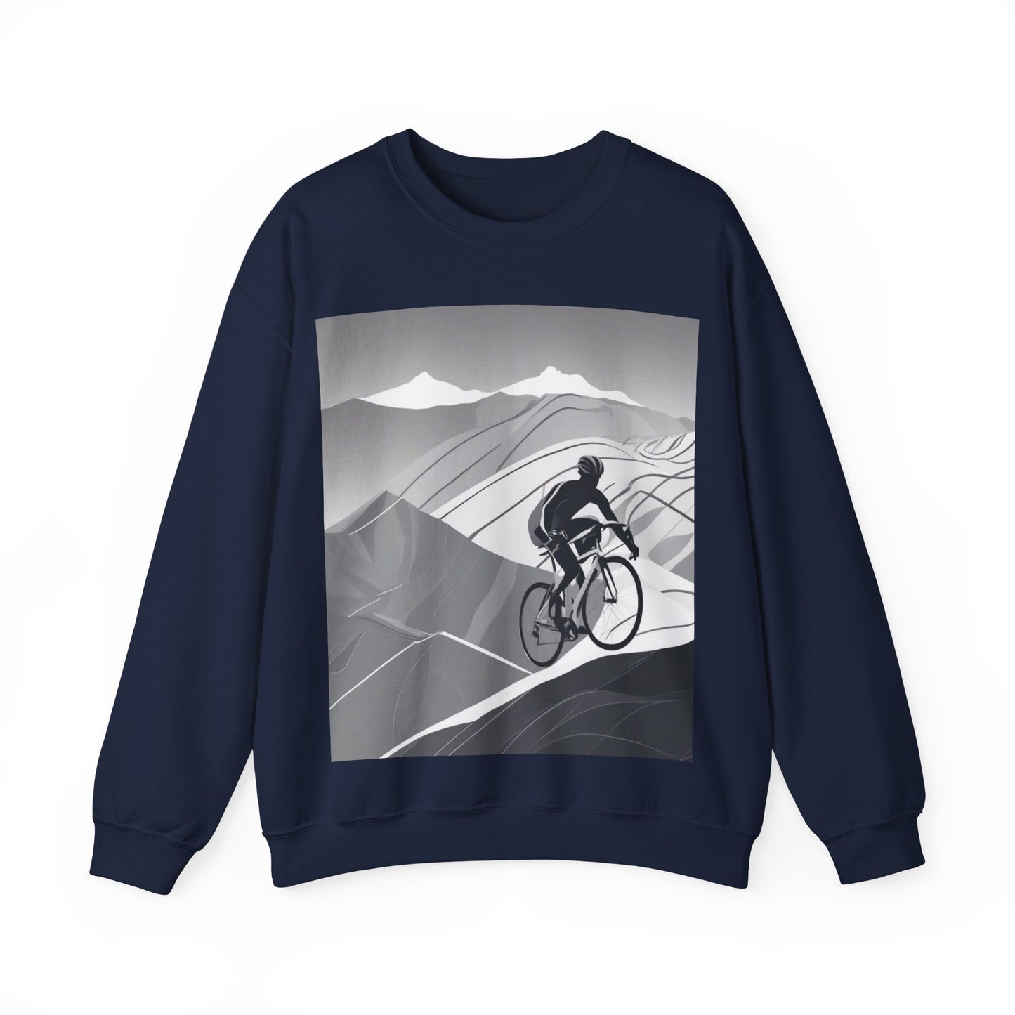 boostlete-recovery-progress-scene-cyclist-motion-vector-0808 — Unisex Heavy Blend Crewneck (G18000)
