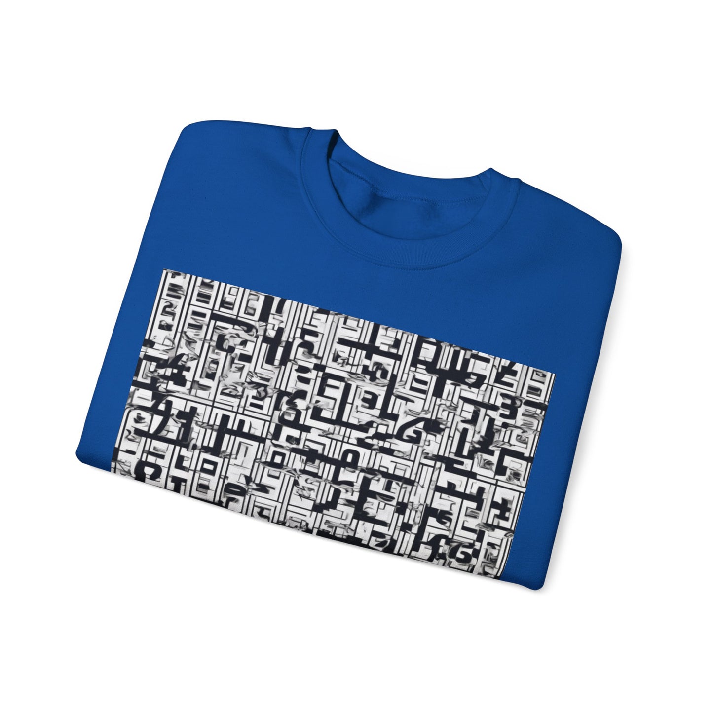 boostlete-boost-mode-pattern-plate-number-engraved-0103 — Unisex Heavy Blend Crewneck Sweatshirt (Gildan)