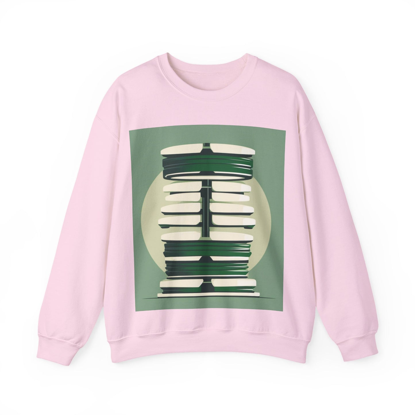 boostlete-recovery-progress-icon-barbell-glitch-vector-1746 — Unisex Heavy Blend Crewneck (G18000)