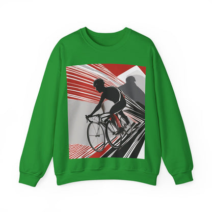 boostlete-boost-mode-scene-cyclist-speed-geometric-0208 — Unisex Heavy Blend Crewneck Sweatshirt (Gildan)