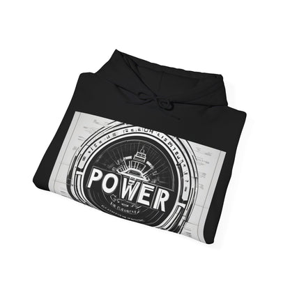 boostlete-boost-mode-type-power-in-quiet-badge-blueprint-0245 — Unisex Heavy Blend Hooded Sweatshirt (Gildan)
