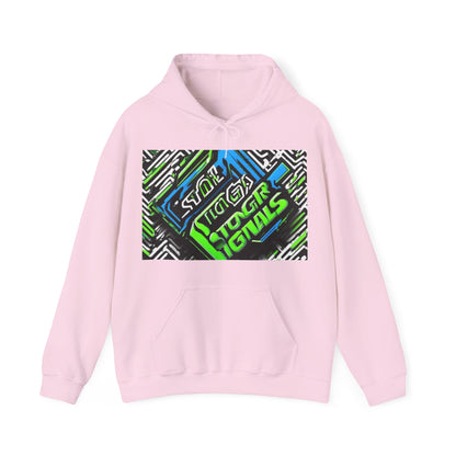 boostlete-am-crew-type-stronger-signals-diagonal-badge-1077 — Unisex Heavy Blend Hoodie (G18500)
