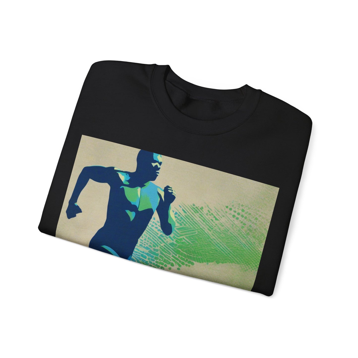 boostlete-am-crew-scene-sprinter-halftone-engraved-0092 — Unisex Heavy Blend Crewneck Sweatshirt (Gildan)