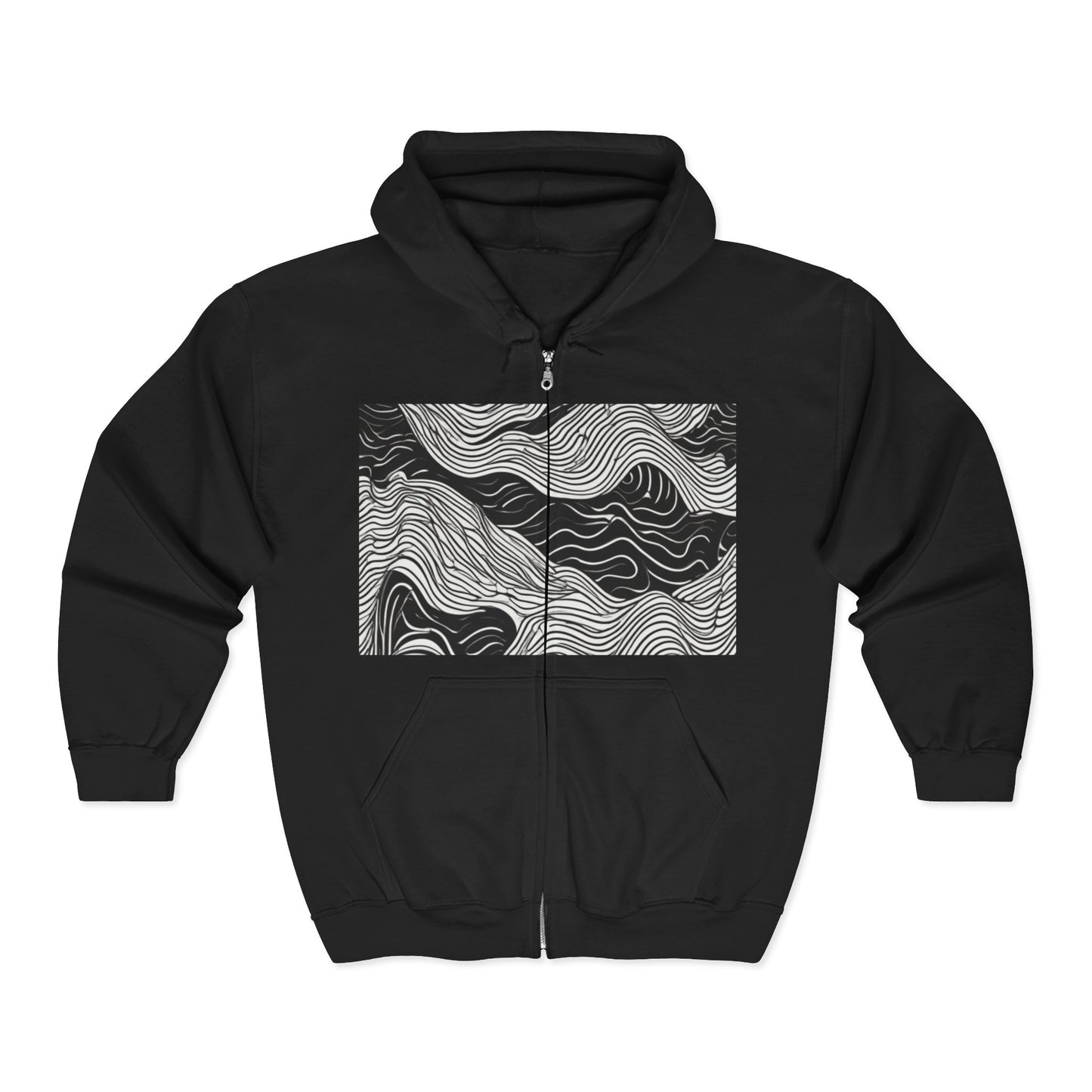 boostlete-field-day-pattern-topographic-line-art-0239 — Unisex Heavy Blend Full-Zip Hooded Sweatshirt