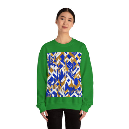 boostlete-field-day-icon-flame-glitch-geometric-0090 — Unisex Heavy Blend Crewneck Sweatshirt (Gildan)
