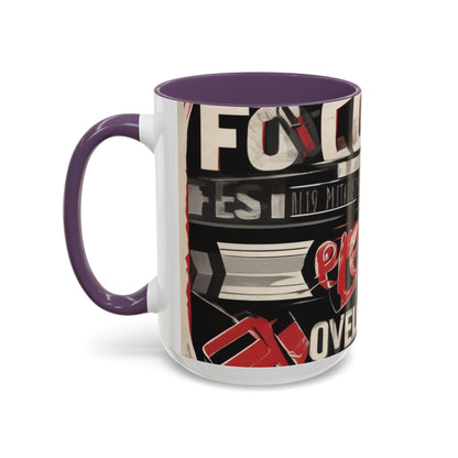 boostlete-mile-by-mile-type-focus-over-feelings-split-retro-0841 — Accent Mug 11/15oz