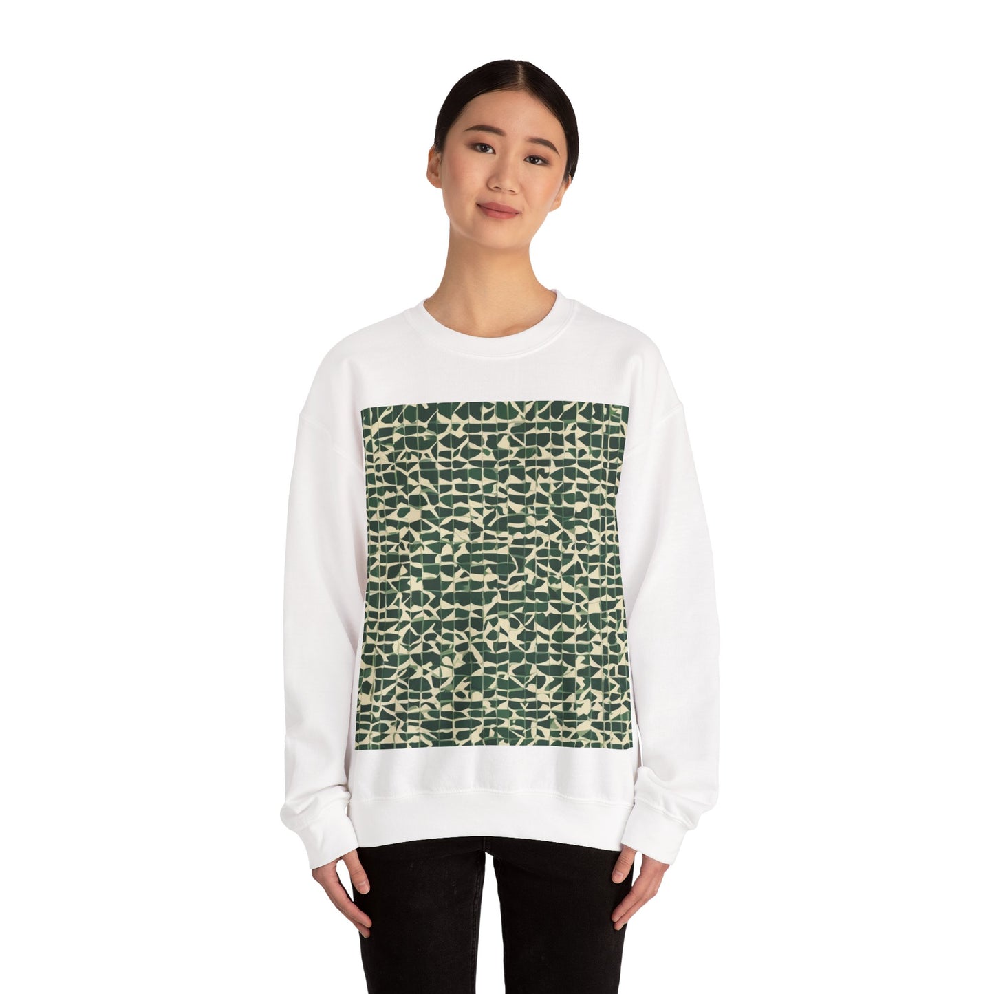 boostlete-iron-intent-pattern-plate-number-isometric-0099 — Unisex Heavy Blend Crewneck Sweatshirt (Gildan)