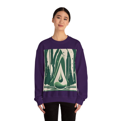 boostlete-quiet-power-icon-water-glitch-retro-0186 — Unisex Heavy Blend Crewneck (G18000)