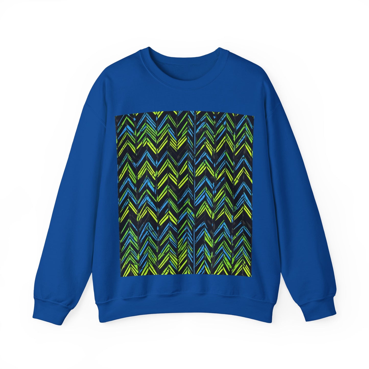 boostlete-mile-by-mile-pattern-chevron-monoline-0051 — Unisex Heavy Blend Crewneck Sweatshirt (Gildan)