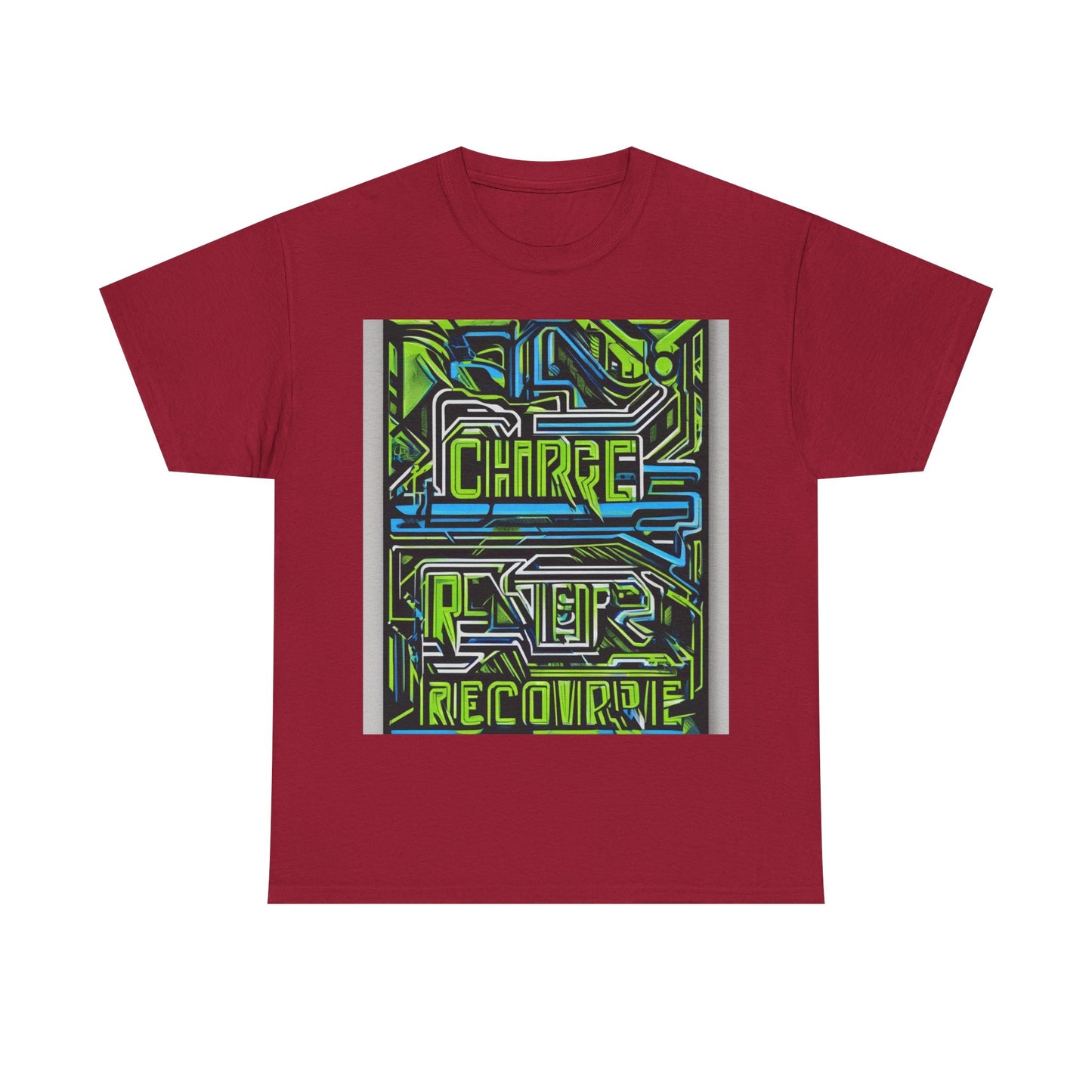 boostlete-pr-season-type-charge-train-recover-outline-over-solid-geometric-0129 — Unisex Heavy Cotton Tee (Gildan 5000)