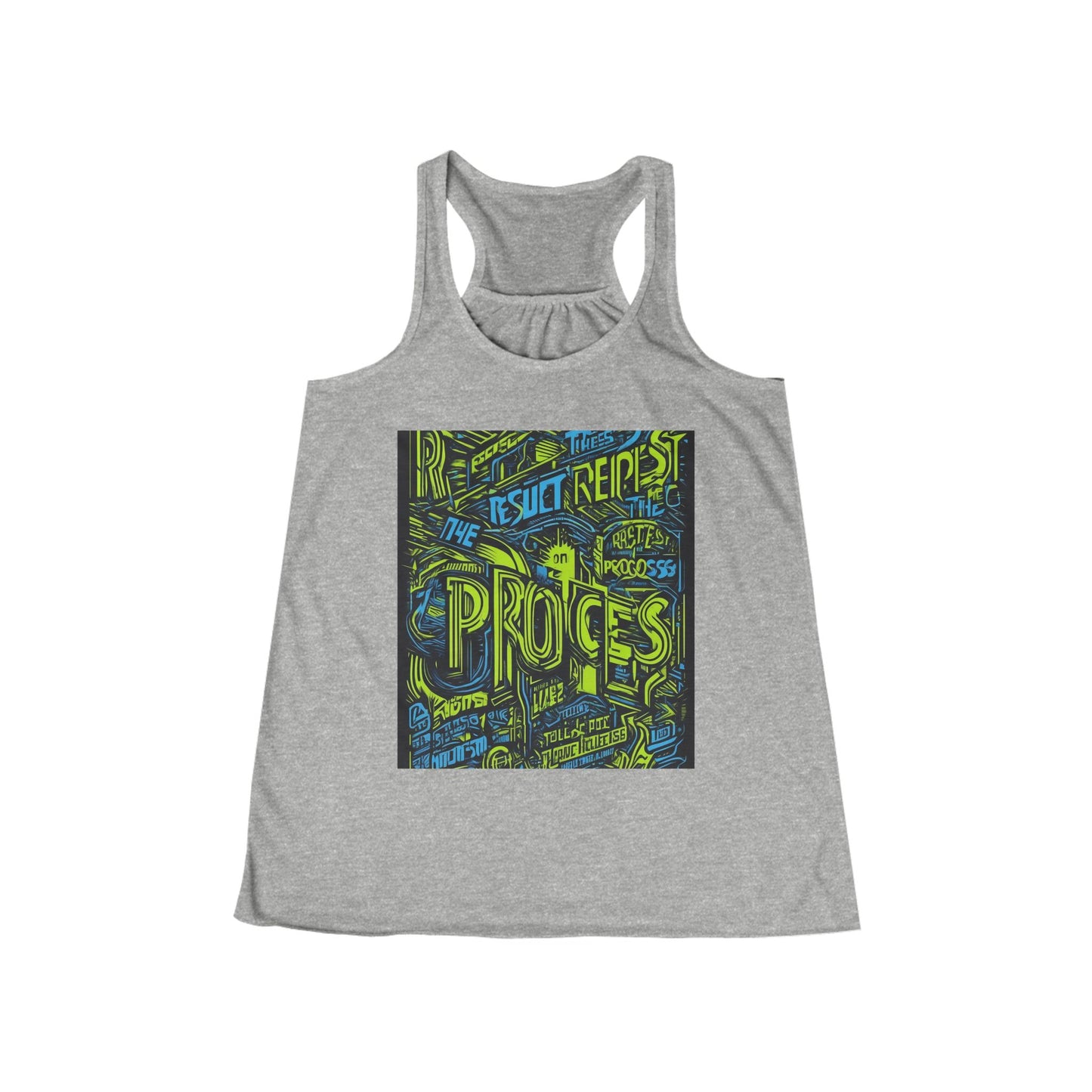 boostlete-rise-grind-type-respect-the-process-big-monoline-0265 — Women's Flowy Racerback Tank (B+C 8800)