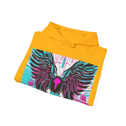 boostlete-am-crew-icon-wings-outline-line-art-0282 — Unisex Heavy Blend Hooded Sweatshirt (Gildan)