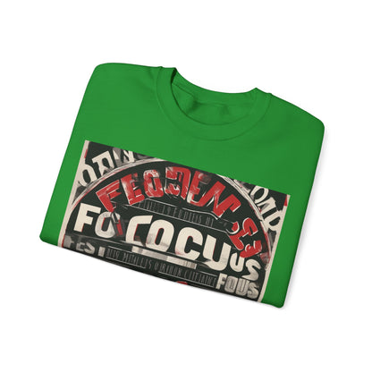 boostlete-mile-by-mile-type-focus-over-feelings-split-retro-0841 — Unisex Heavy Blend Crewneck (G18000)