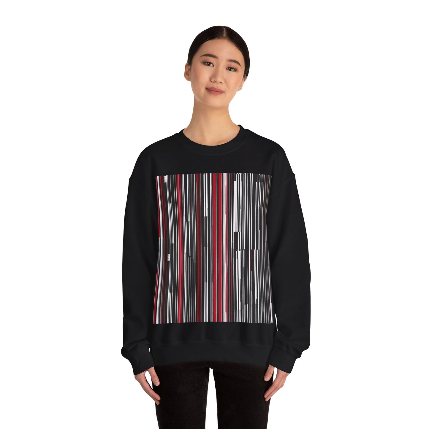 boostlete-am-crew-pattern-barcode-athletic-0911 — Unisex Heavy Blend Crewneck (G18000)