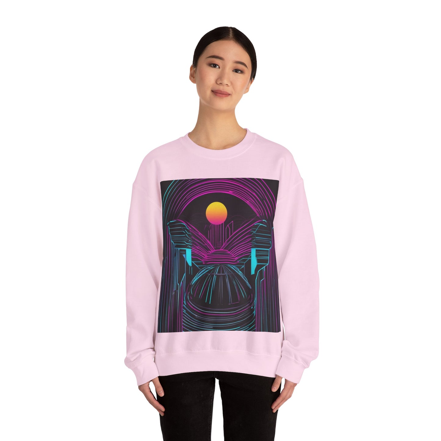 boostlete-rise-grind-icon-sunrise-motion-paper-0962 — Unisex Heavy Blend Crewneck (G18000)