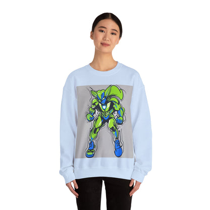 boostlete-quiet-power-type-boost-mode-on-outline-over-solid-modern-0741 — Unisex Heavy Blend Crewneck (G18000)