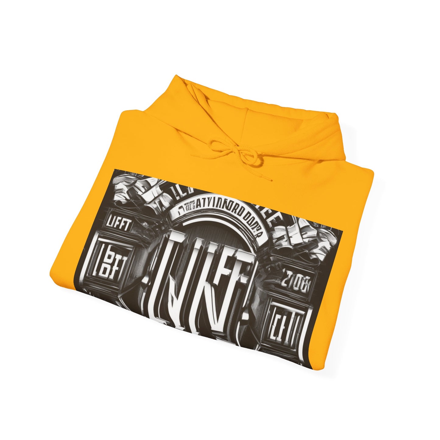 boostlete-am-crew-type-lift-the-standard-banner-engraved-0665 — Unisex Heavy Blend Hoodie (G18500)