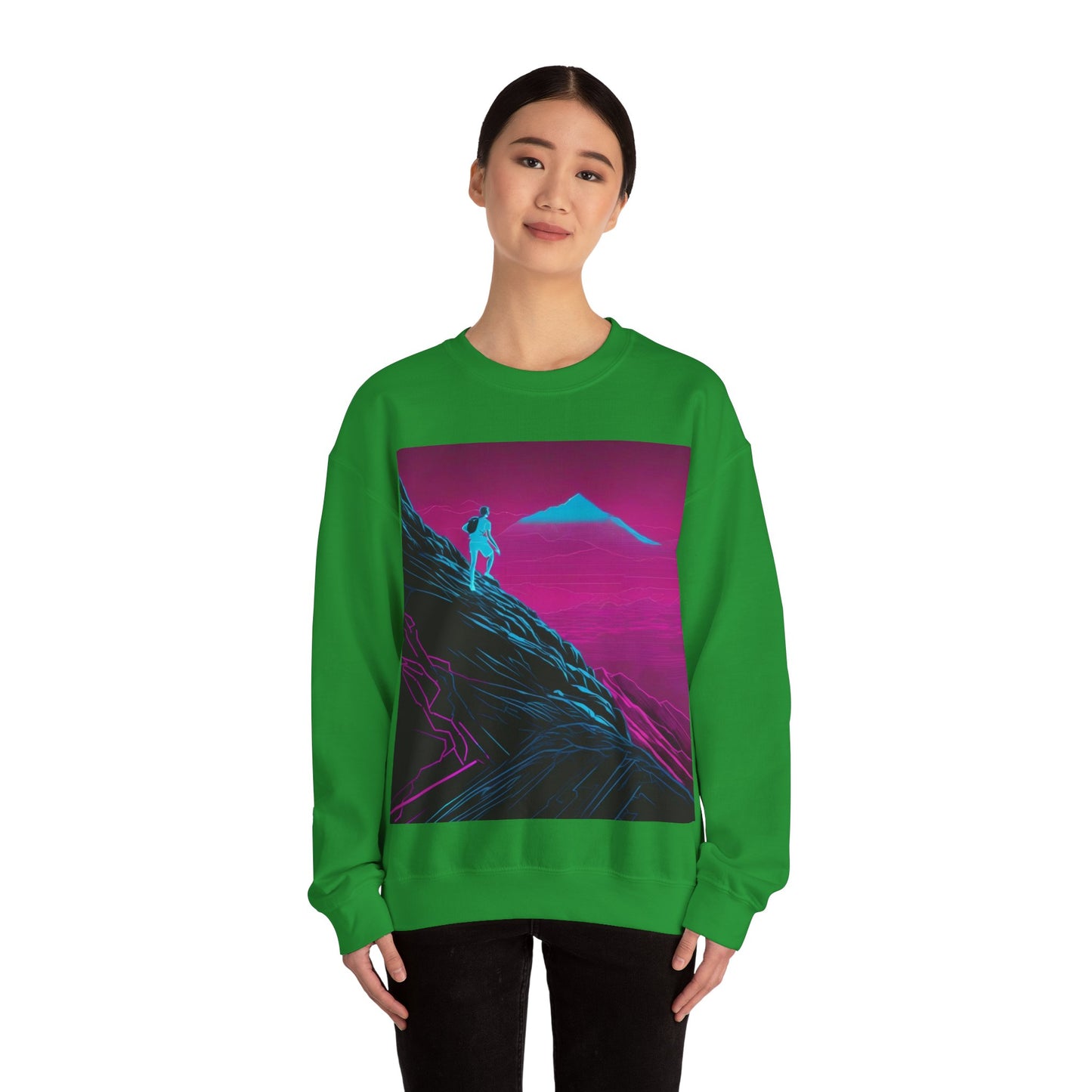 boostlete-boost-mode-scene-trail-neon-blueprint-0832 — Unisex Heavy Blend Crewneck (G18000)
