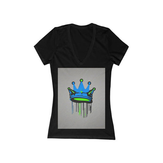 boostlete-mile-by-mile-icon-crown-matte-industrial-0162 — Women's Deep V-Neck Tee (B+C 6035)