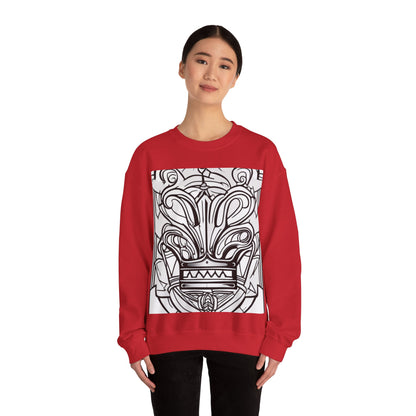 boostlete-boost-mode-icon-crown-offset-line-art-0190 — Unisex Heavy Blend Crewneck Sweatshirt (Gildan)