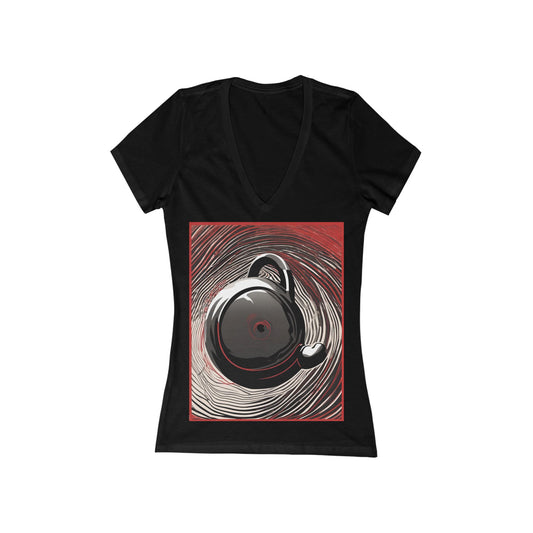 boostlete-am-crew-scene-kettlebell-motion-vector-0224 — Women's Deep V-Neck Tee (B+C 6035)