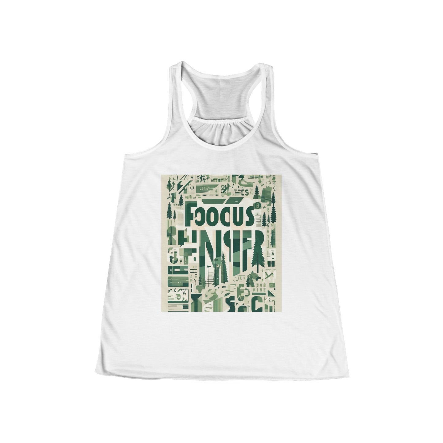 boostlete-boost-mode-type-focus-finish-banner-modern-0113 — Women's Flowy Racerback Tank (B+C 8800)