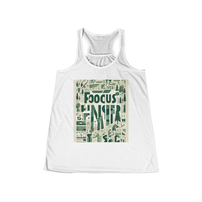 boostlete-boost-mode-type-focus-finish-banner-modern-0113 — Women's Flowy Racerback Tank (B+C 8800)