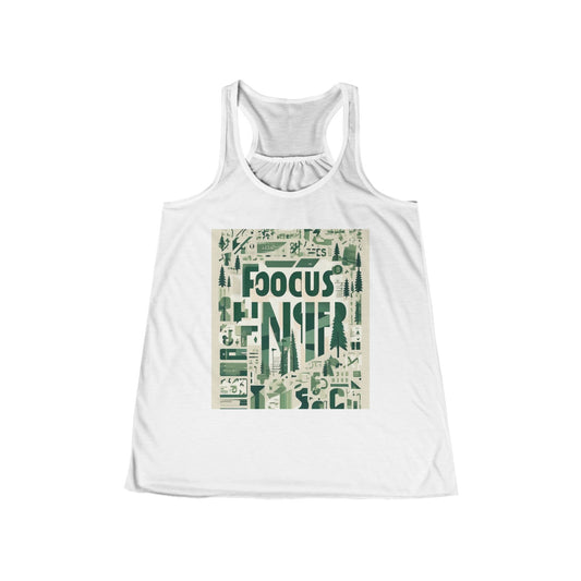 boostlete-boost-mode-type-focus-finish-banner-modern-0113 — Women's Flowy Racerback Tank (B+C 8800)