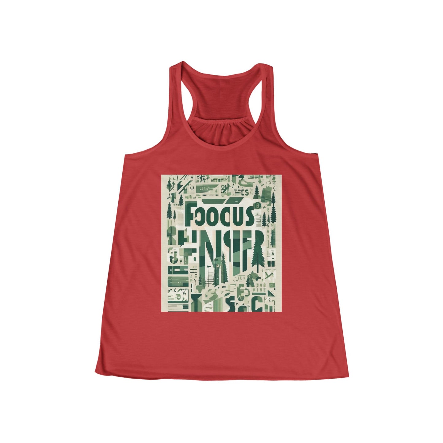 boostlete-boost-mode-type-focus-finish-banner-modern-0113 — Women's Flowy Racerback Tank (B+C 8800)