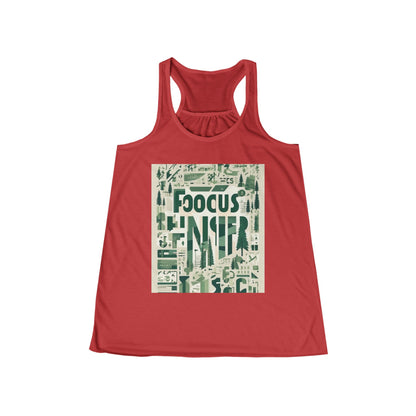 boostlete-boost-mode-type-focus-finish-banner-modern-0113 — Women's Flowy Racerback Tank (B+C 8800)