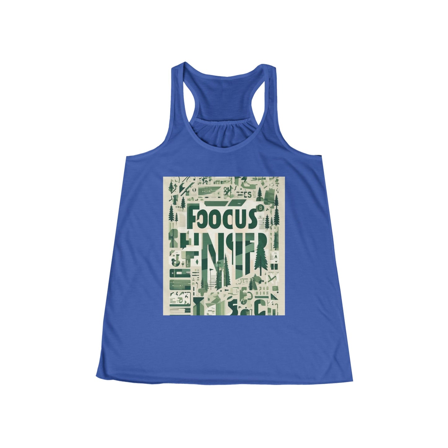 boostlete-boost-mode-type-focus-finish-banner-modern-0113 — Women's Flowy Racerback Tank (B+C 8800)