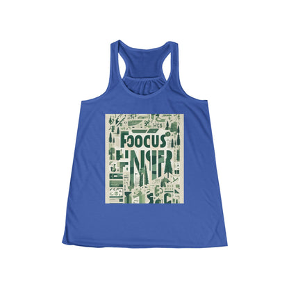 boostlete-boost-mode-type-focus-finish-banner-modern-0113 — Women's Flowy Racerback Tank (B+C 8800)