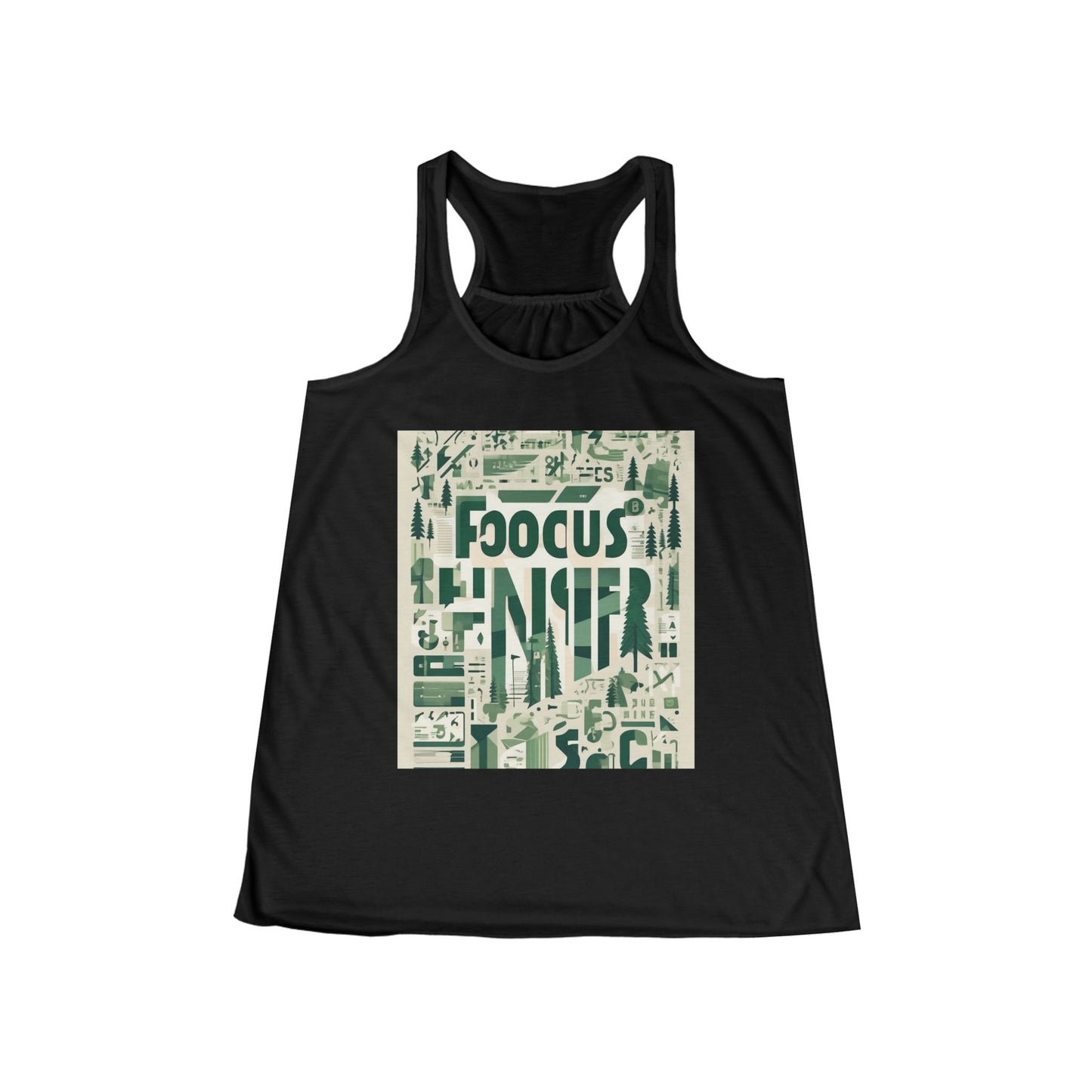 boostlete-boost-mode-type-focus-finish-banner-modern-0113 — Women's Flowy Racerback Tank (B+C 8800)