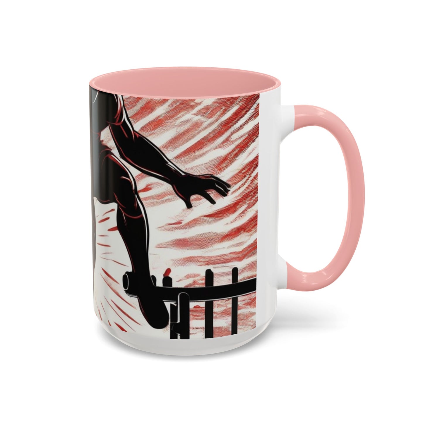 boostlete-recovery-progress-scene-hurdler-halftone-engraved-0212 — Accent Mug 11oz/15oz