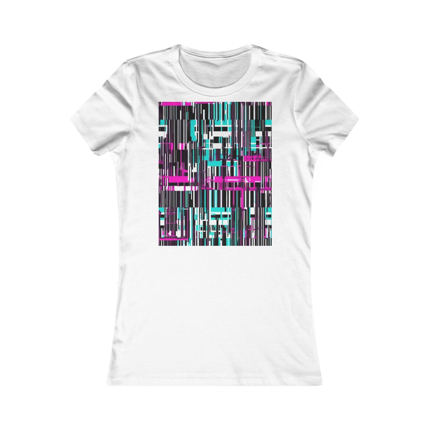 boostlete-am-crew-pattern-barcode-bold-0023 — Women's Favorite Tee (B+C 6004)