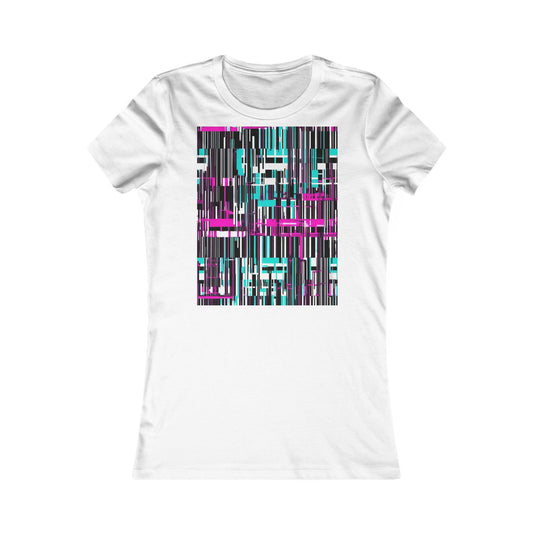 boostlete-am-crew-pattern-barcode-bold-0023 — Women's Favorite Tee (B+C 6004)