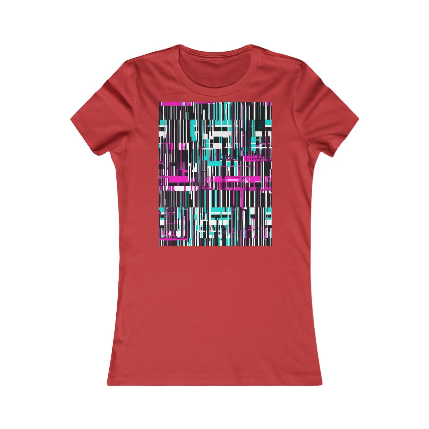 boostlete-am-crew-pattern-barcode-bold-0023 — Women's Favorite Tee (B+C 6004)
