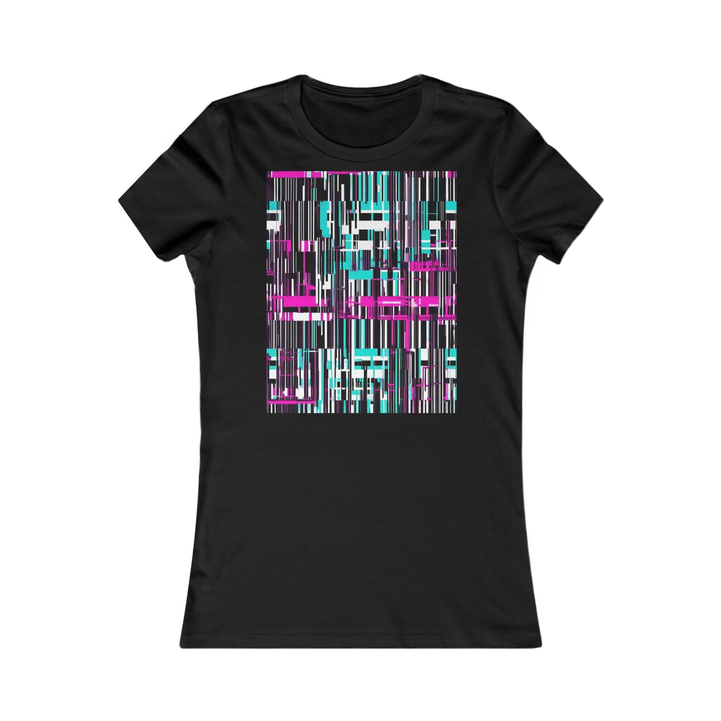 boostlete-am-crew-pattern-barcode-bold-0023 — Women's Favorite Tee (B+C 6004)