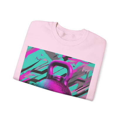 boostlete-mile-by-mile-scene-kettlebell-3d-monoline-1364 — Unisex Heavy Blend Crewneck (G18000)