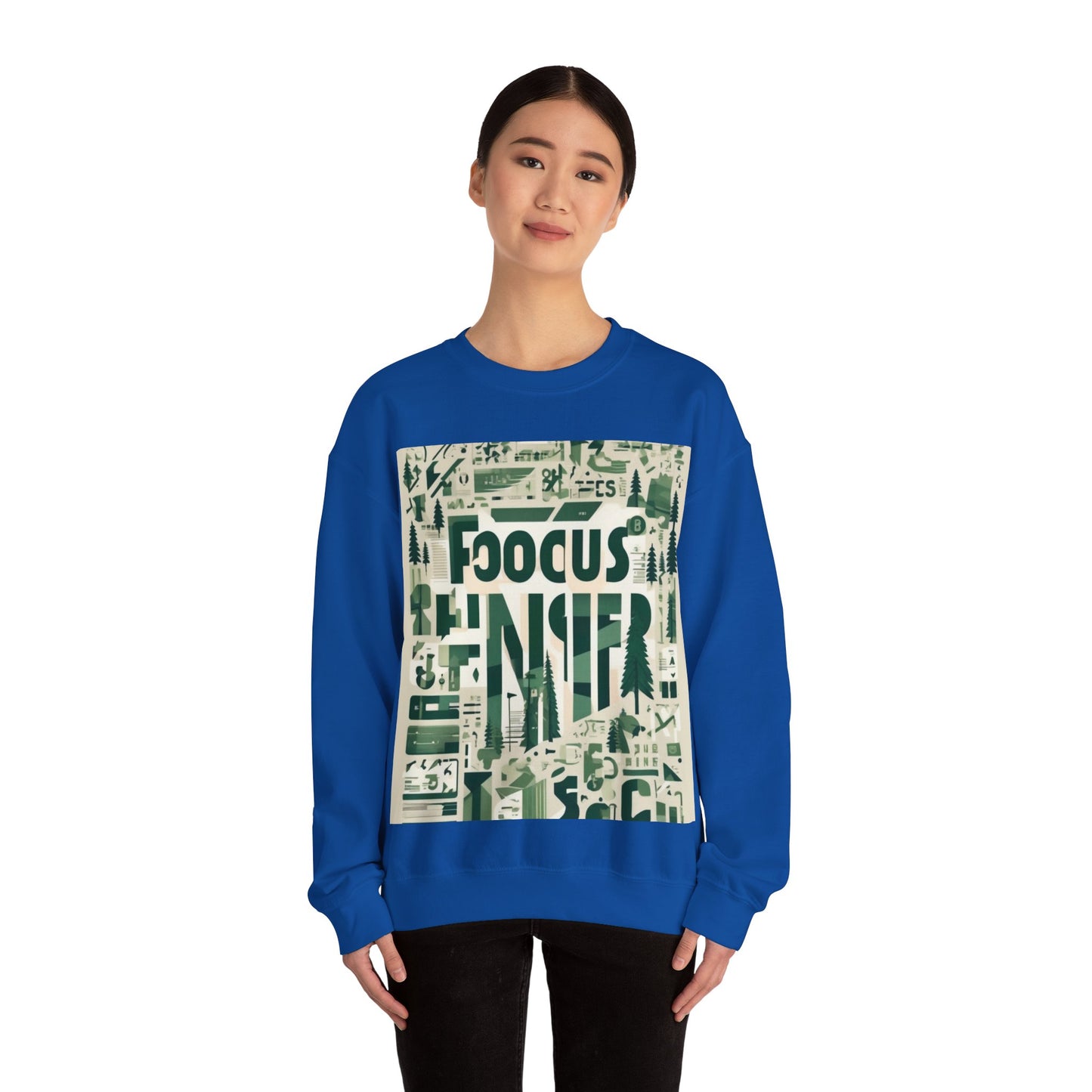 boostlete-boost-mode-type-focus-finish-banner-modern-0113 — Unisex Heavy Blend Crewneck Sweatshirt (Gildan)