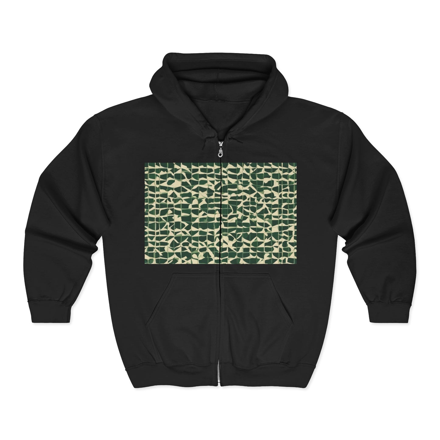 boostlete-iron-intent-pattern-plate-number-isometric-0099 — Unisex Heavy Blend Full-Zip Hooded Sweatshirt