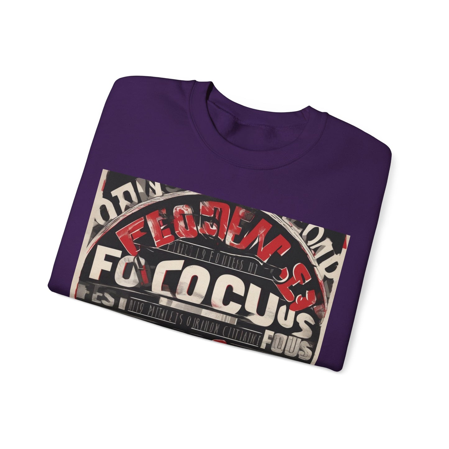 boostlete-mile-by-mile-type-focus-over-feelings-split-retro-0841 — Unisex Heavy Blend Crewneck (G18000)